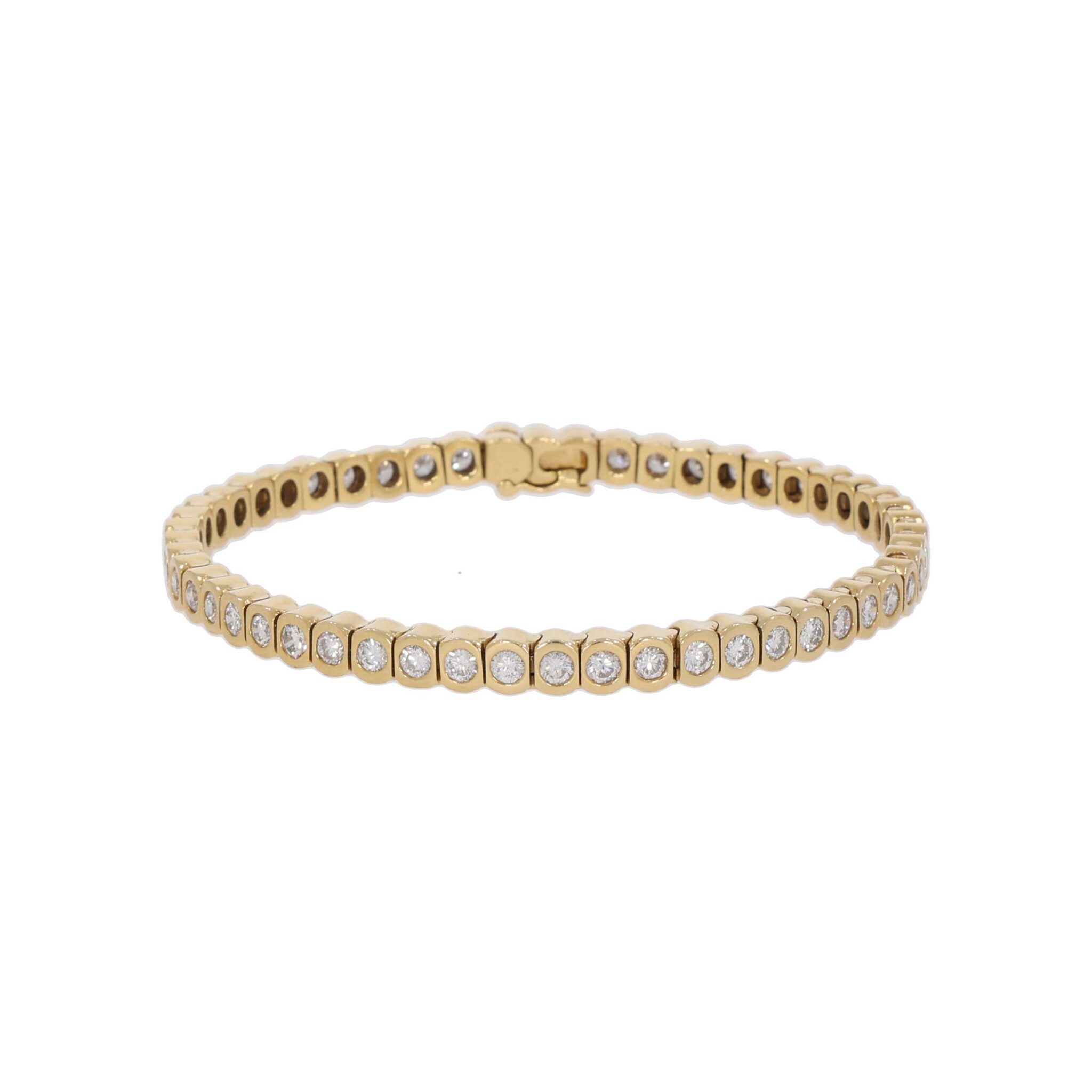 Tennisarmband Gelbgold 750 / 18K mit 4,7ct Diamanten
