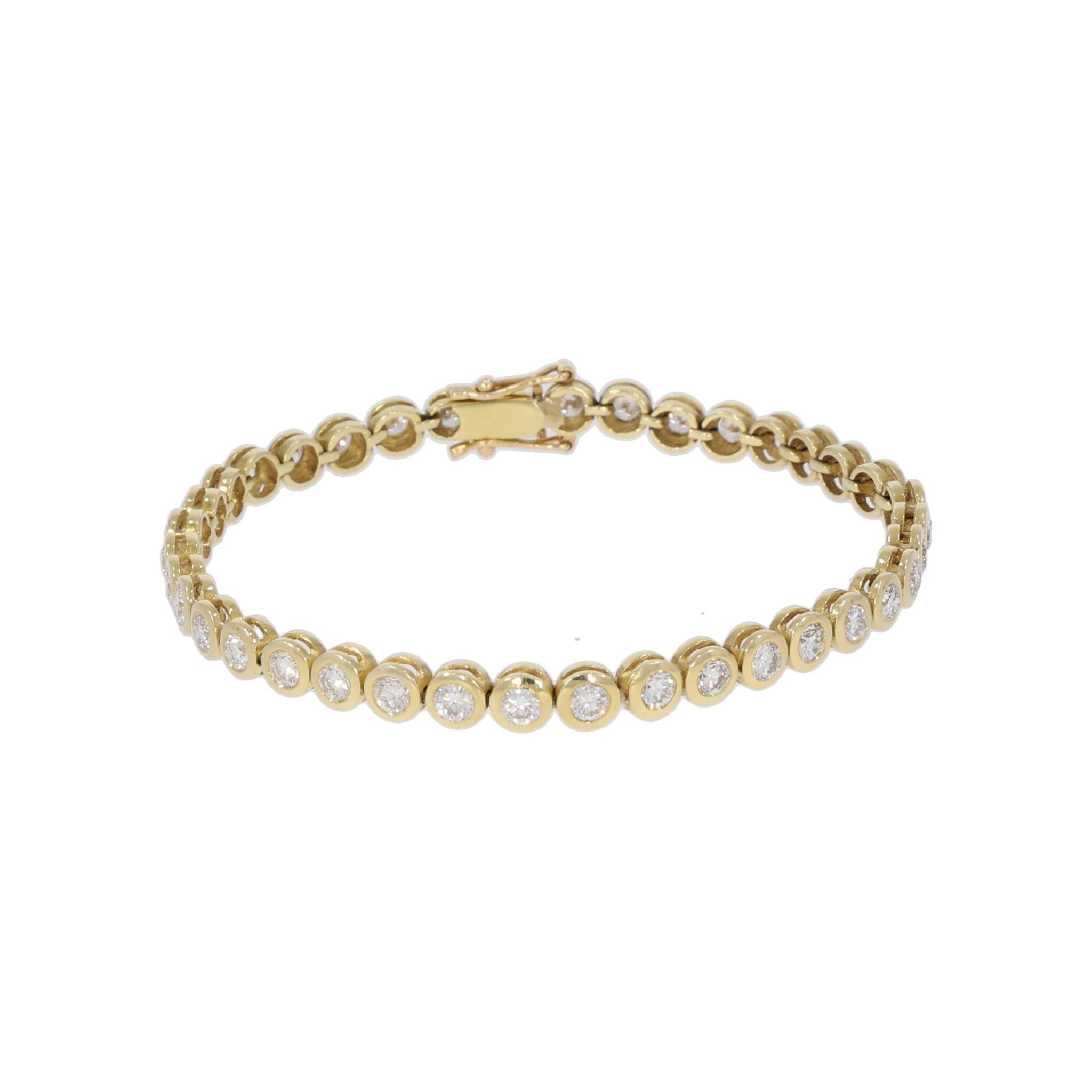 Tennisarmband Gelbgold 585 / 14K mit ca. 5,3ct Diamanten