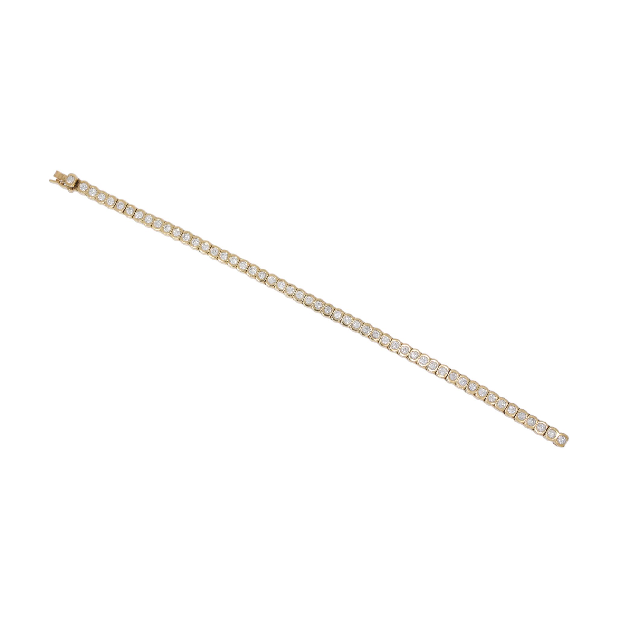 Tennisarmband Gelbgold 750 / 18K mit 4,7ct Diamanten - Bild 3