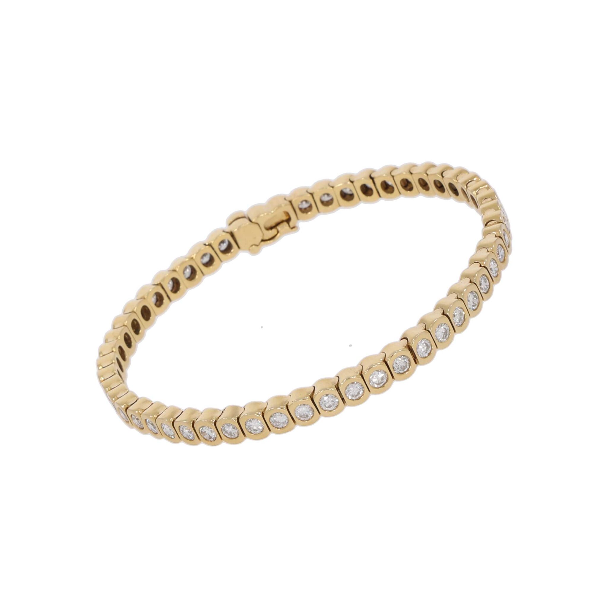 Tennisarmband Gelbgold 750 / 18K mit 4,7ct Diamanten - Bild 4