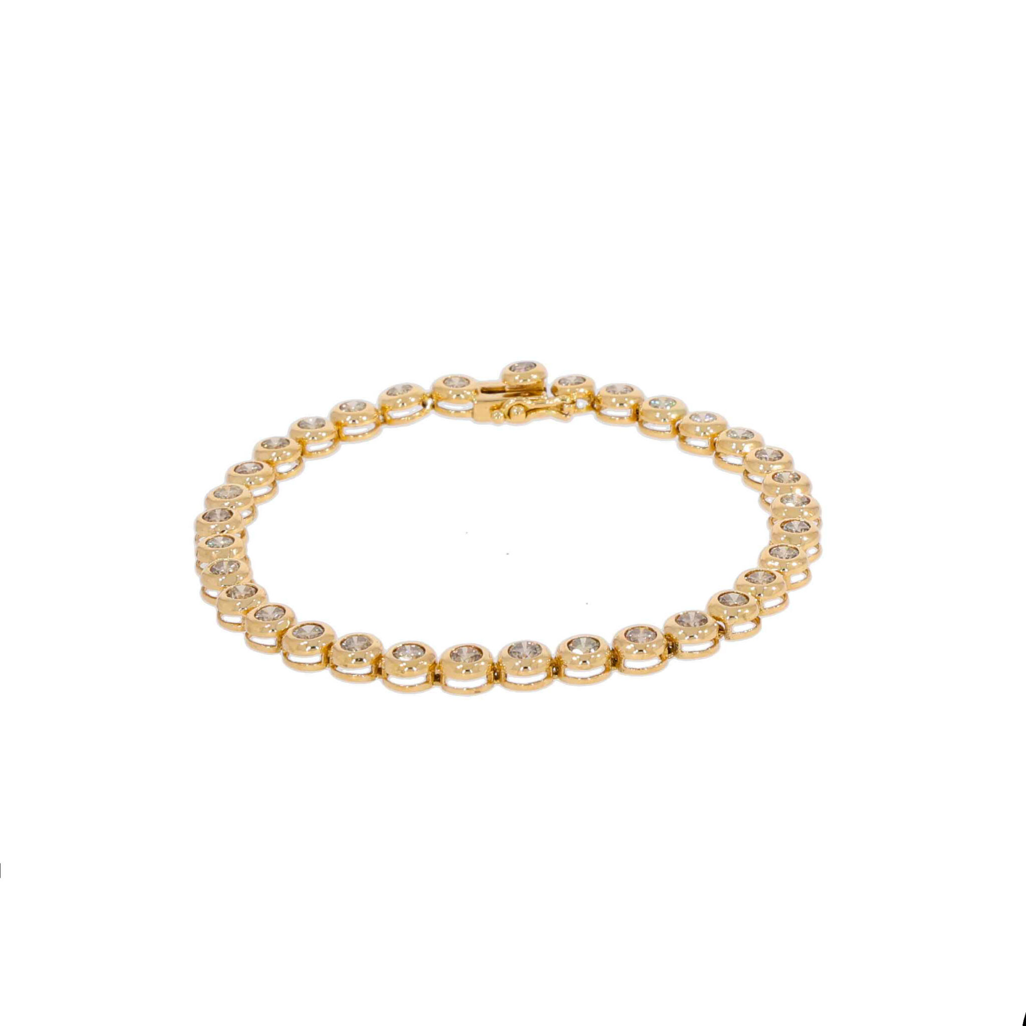 Tennisarmband Gelbgold 750 / 18K mit ca. 4ct Diamanten
