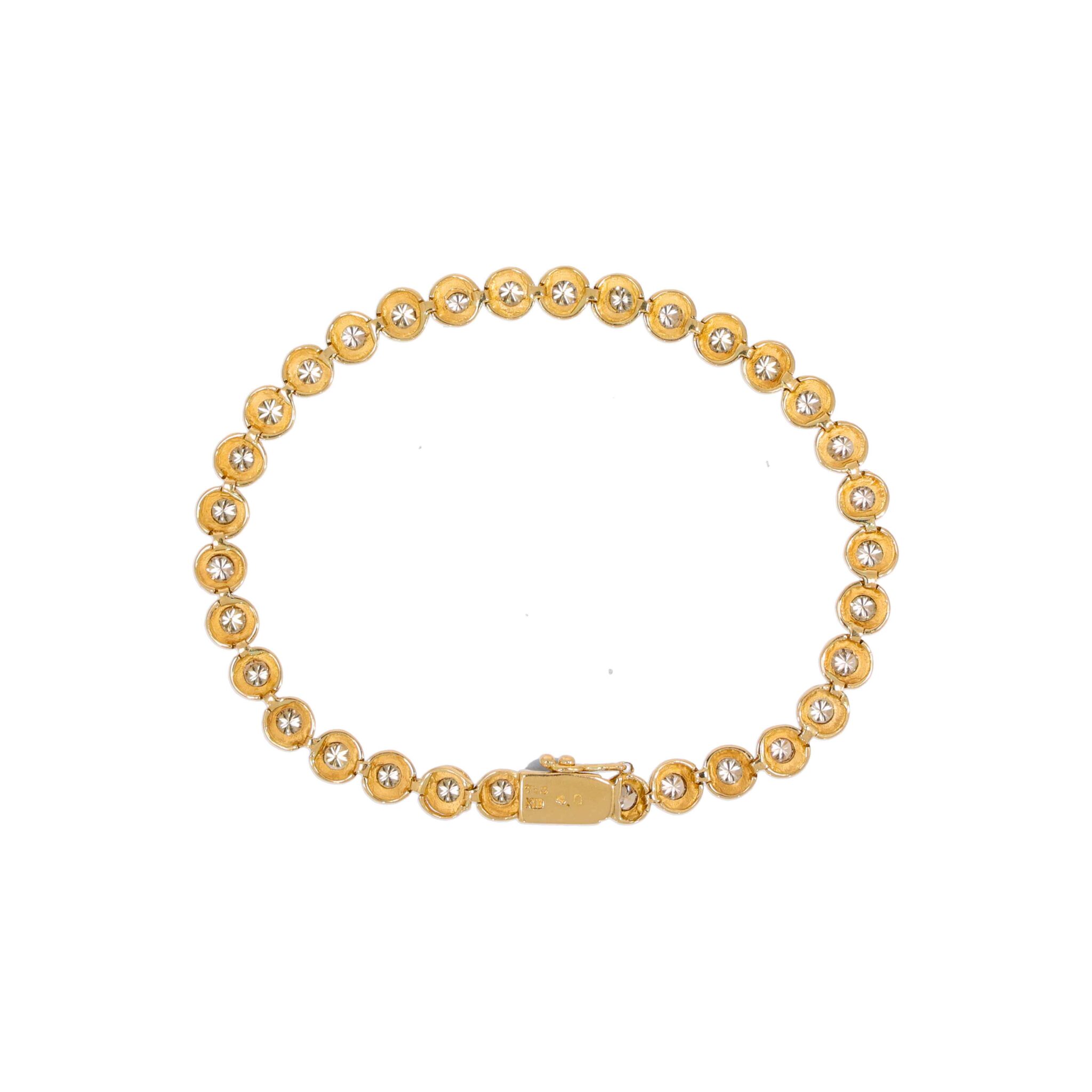 Tennisarmband Gelbgold 750 / 18K mit ca. 4ct Diamanten - Bild 4