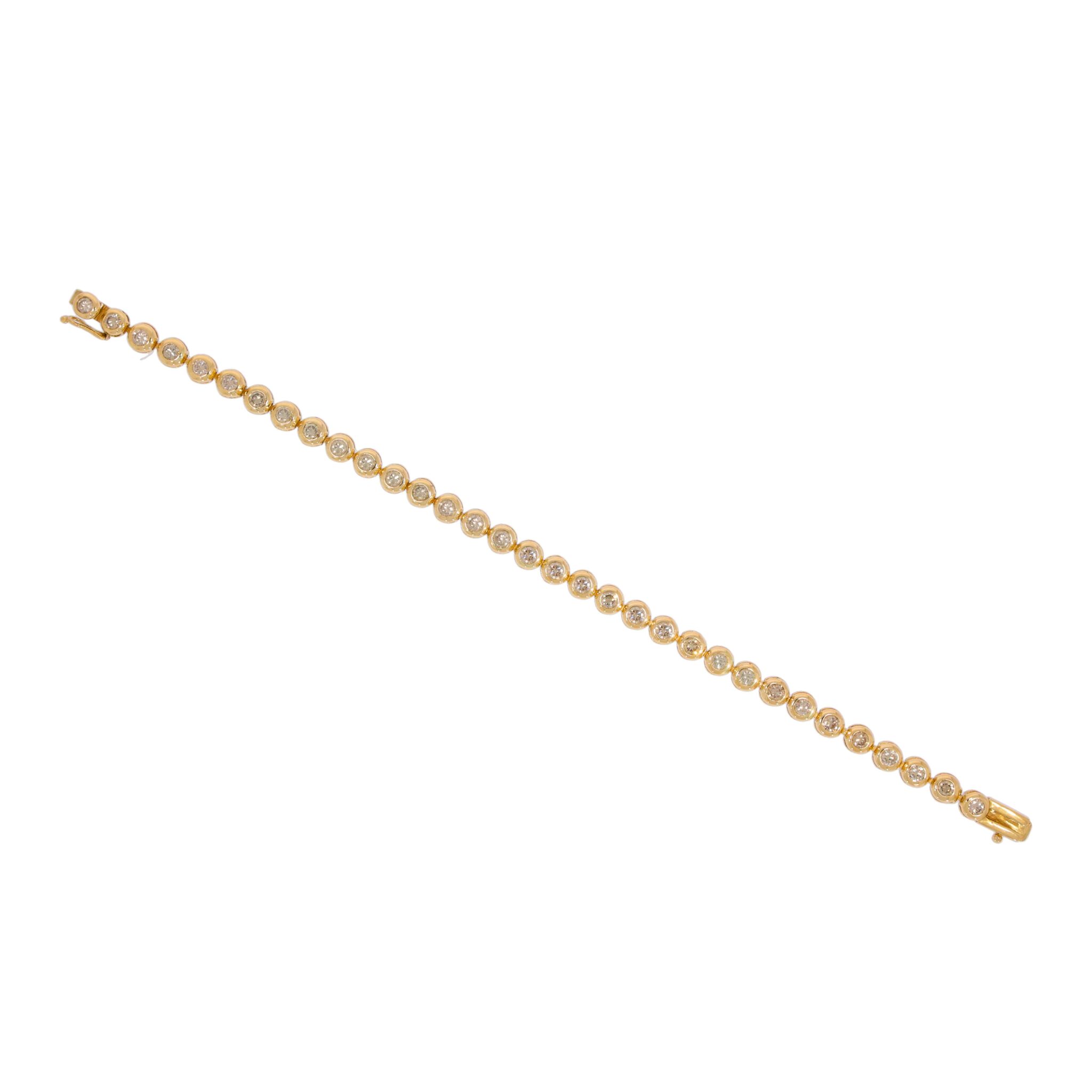 Tennisarmband Gelbgold 750 / 18K mit ca. 4ct Diamanten - Bild 5