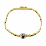 Rubin Armband Gelbgold 750 / 18K mit ca 0,27ct Diamanten Vorschau