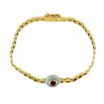 Rubin Armband Gelbgold 750 / 18K mit ca 0,27ct Diamanten - Bild 5 Vorschau
