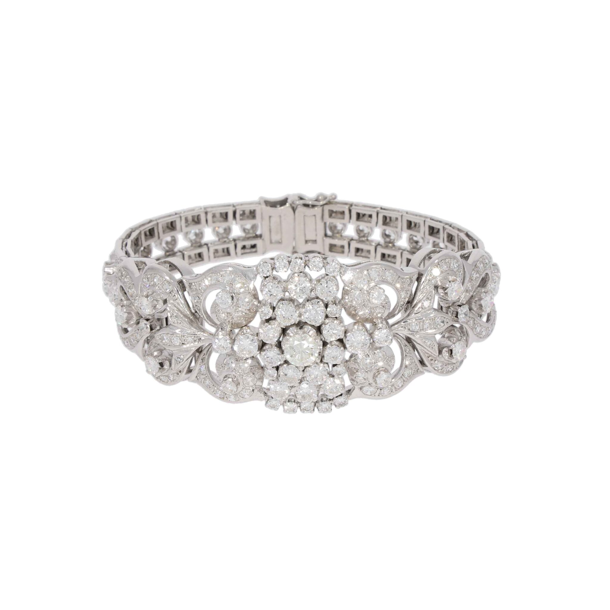 Art Deco Armband Weißgold 750 / 18K mit ca. 7,05ct DIamanten