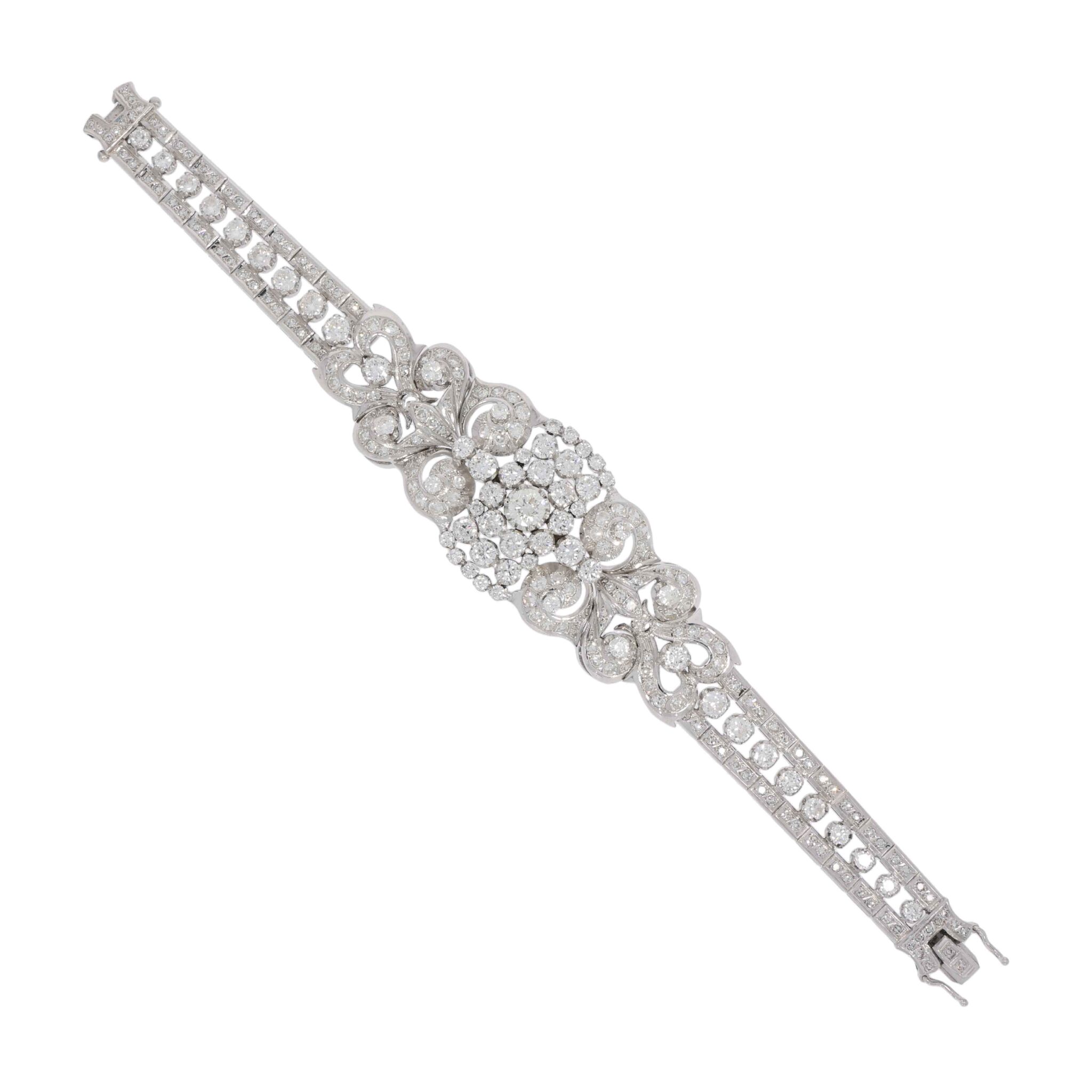 Art Deco Armband Weißgold 750 / 18K mit ca. 7,05ct DIamanten - Bild 3