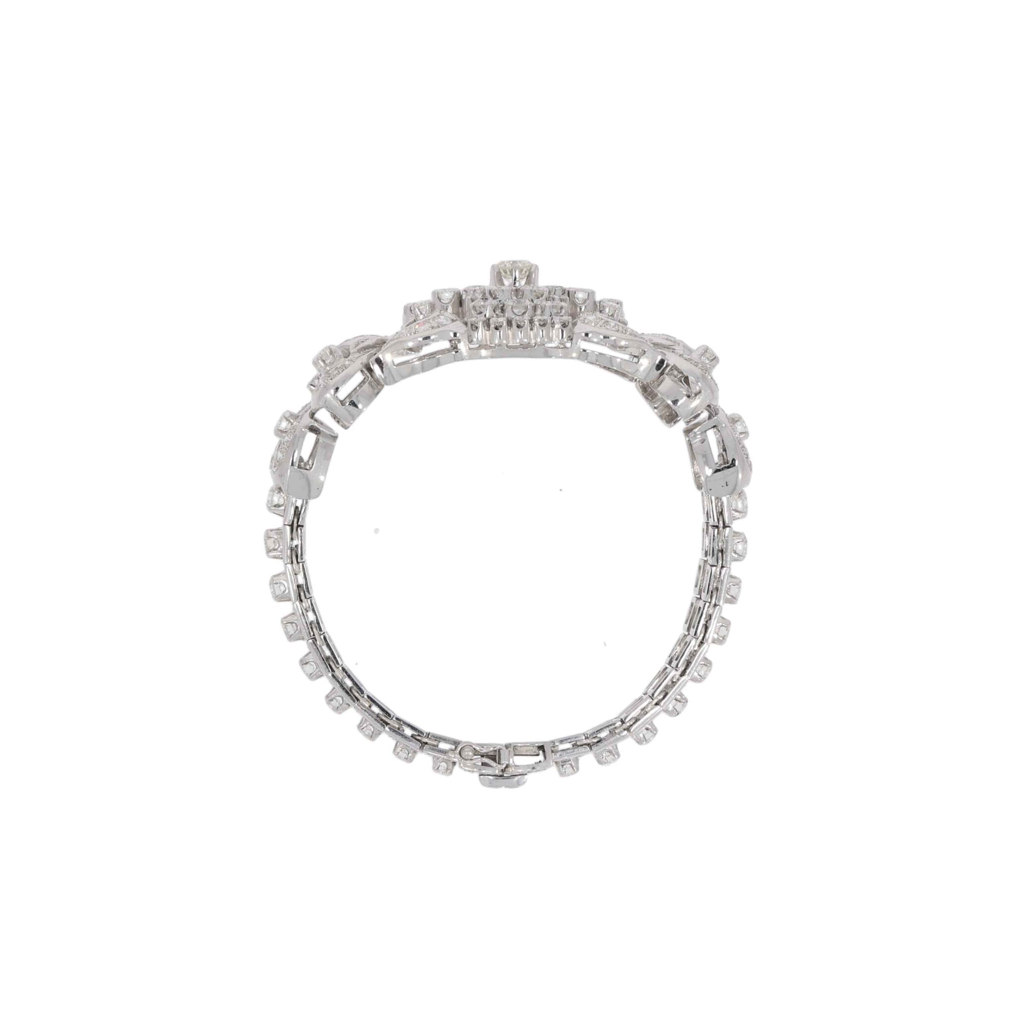 Art Deco Armband Weißgold 750 / 18K mit ca. 7,05ct DIamanten - Bild 4