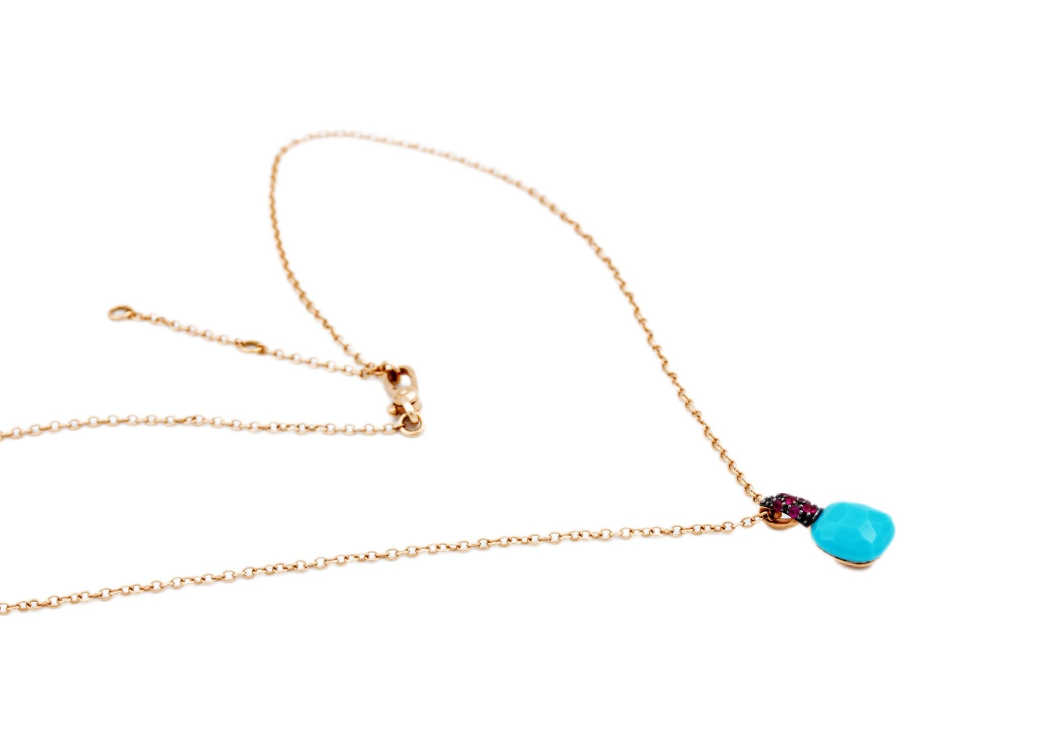 Pomellato „Capri“ Türkis Kette 41cm Rubine Roségold 750/ 18K - Bild 6