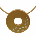 „Donut“ Collier 45cm ca. 0,31ct Diamanten Gelbgold 14K/18K - Bild 7 Vorschau