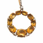 Citrin Kette 48cm ca.0,20ct Diamanten Gelbgold 585/ 14K - Bild 7 Vorschau