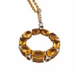 Citrin Kette 48cm ca.0,20ct Diamanten Gelbgold 585/ 14K - Bild 8 Vorschau