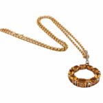 Citrin Kette 48cm ca.0,20ct Diamanten Gelbgold 585/ 14K - Bild 9 Vorschau