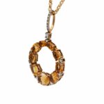 Citrin Kette 48cm ca.0,20ct Diamanten Gelbgold 585/ 14K - Bild 2 Vorschau