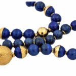 Lapislazuli Collier 50cm Gelbgold 585/ 14K - Bild 2 Vorschau
