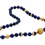 Lapislazuli Collier 50cm Gelbgold 585/ 14K - Bild 6 Vorschau