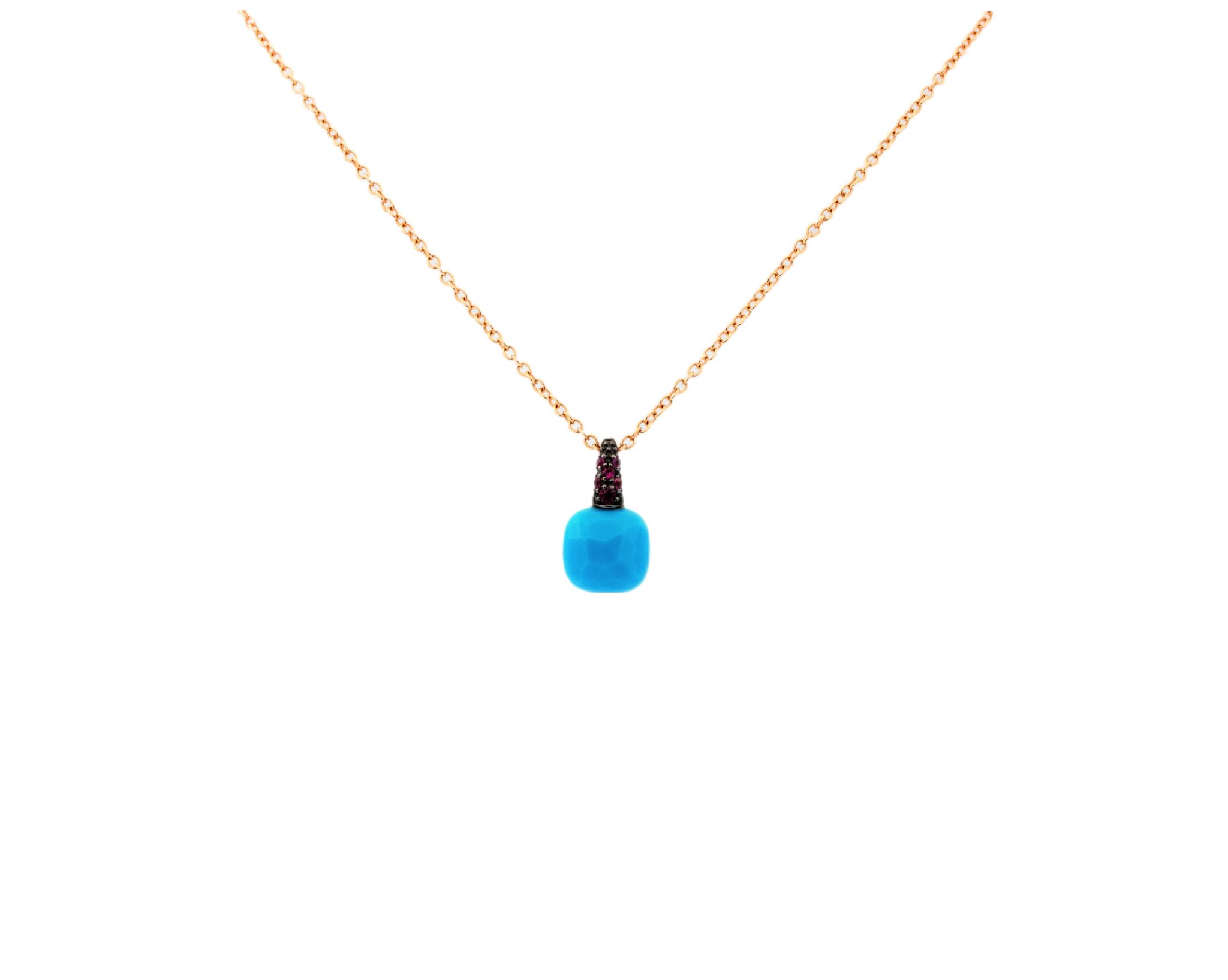 Pomellato „Capri“ Türkis Kette 41cm Rubine Roségold 750/ 18K