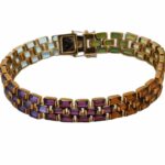 Multicolor Armband 18,5cm Farbsteinverlauf Gelbgold 750/ 18K - Bild 10 Vorschau