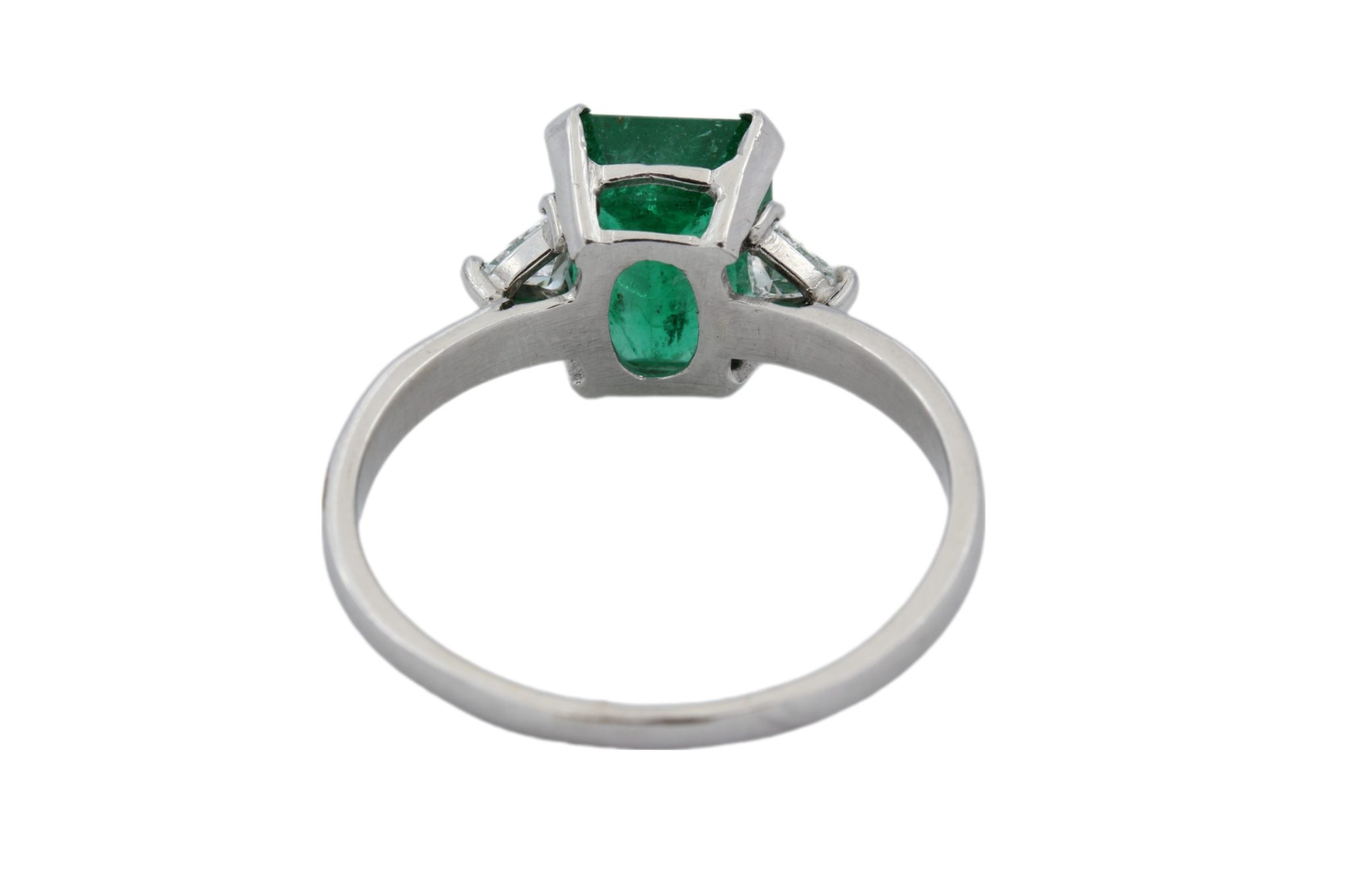 Smaragd Ring Gr.62 ca. 0,24ct Trillanten Weißgold 750/ 18K - Bild 3