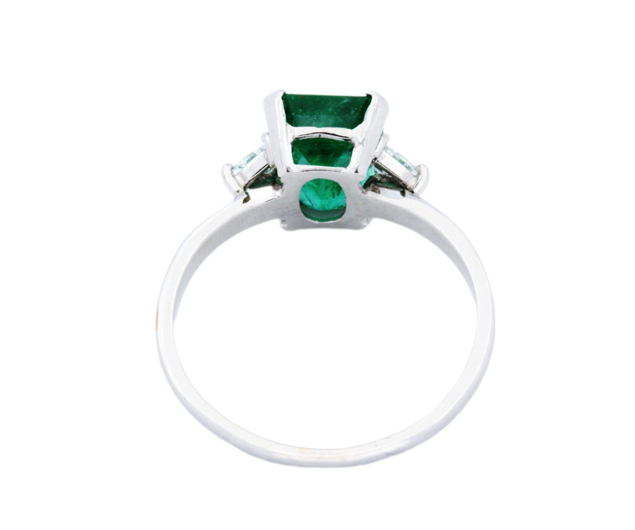 Smaragd Ring Gr.62 ca. 0,24ct Trillanten Weißgold 750/ 18K - Bild 4