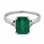 Smaragd Ring Gr.62 ca. 0,24ct Trillanten Weißgold 750/ 18K Vorschau