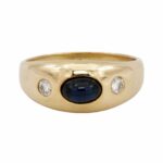 Saphir Ring Gr.57 ca. 0,20ct Diamanten Gelbgold 750/ 18K Vorschau