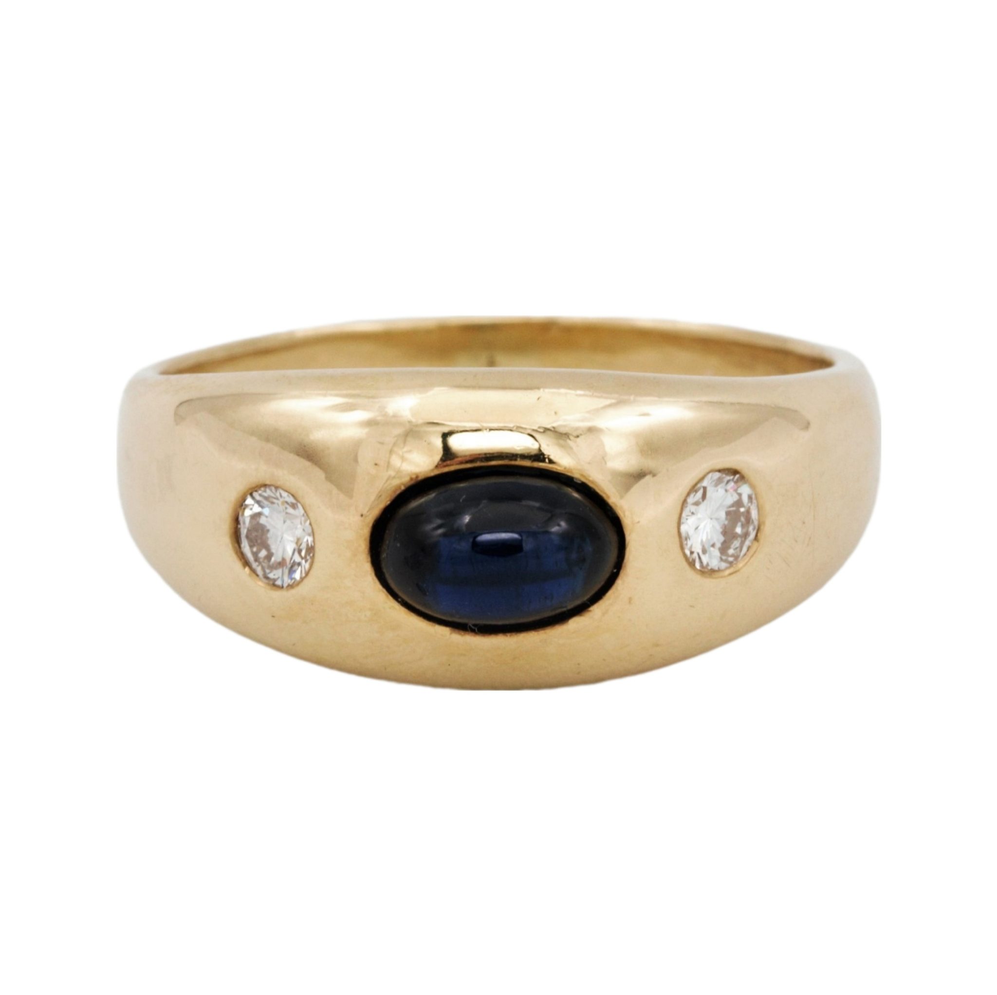 Saphir Ring Gr.57 ca. 0,20ct Diamanten Gelbgold 750/ 18K