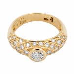 Cocktail Ring Gr.54 ca. 1,2 ct Diamanten Gelbgold 750/ 18K - Bild 2 Vorschau