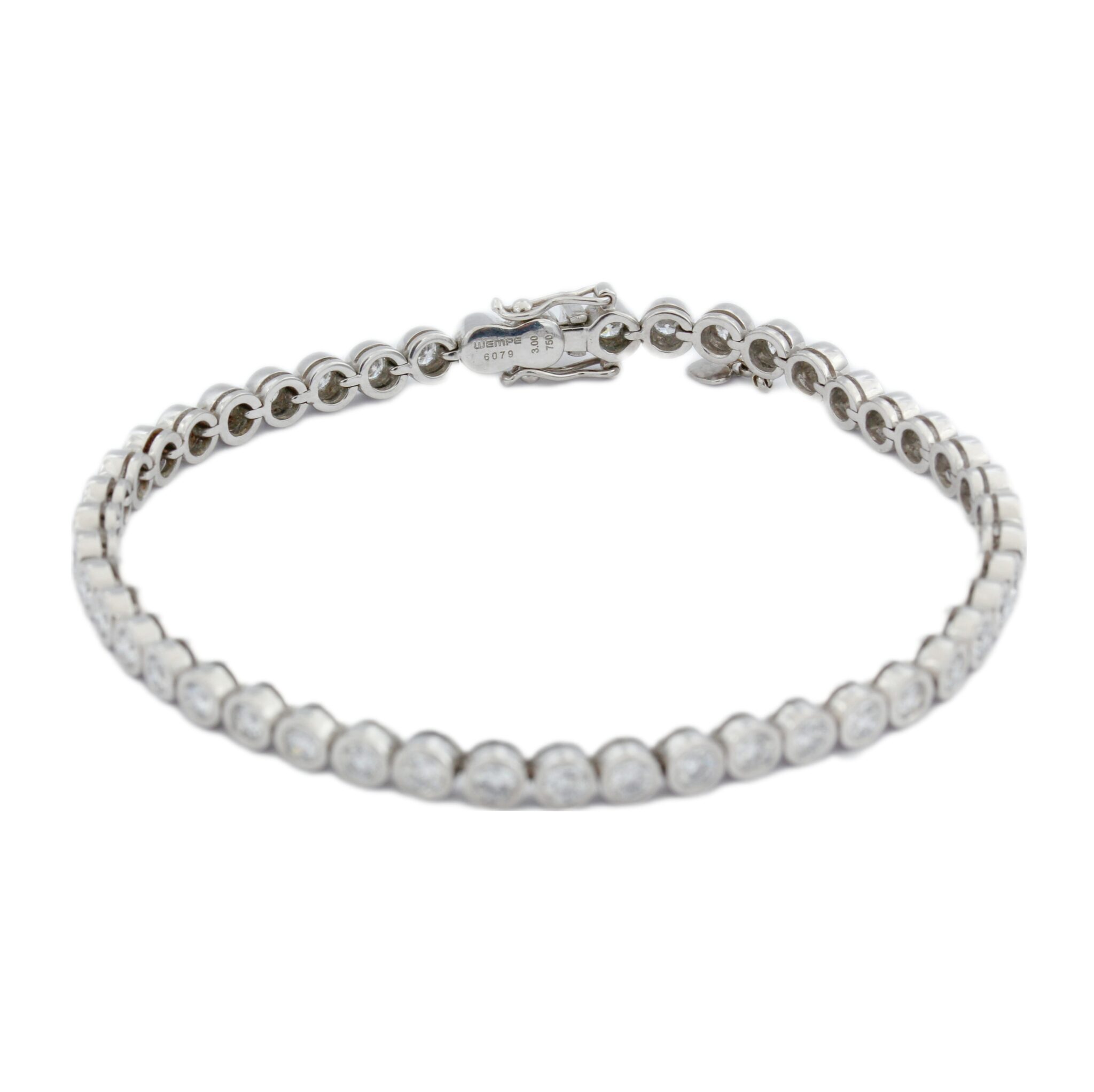 Wempe „Everloving Moonriver“ Tennisarmband 18,5cm ca. 3ct Diamanten Weißgold 18K - Bild 13