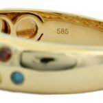 Ring Gr. 62,5 Gelbgold 585 / 14K mit farbigen Diamanten ca. 0,30 ct - Bild 4 Vorschau