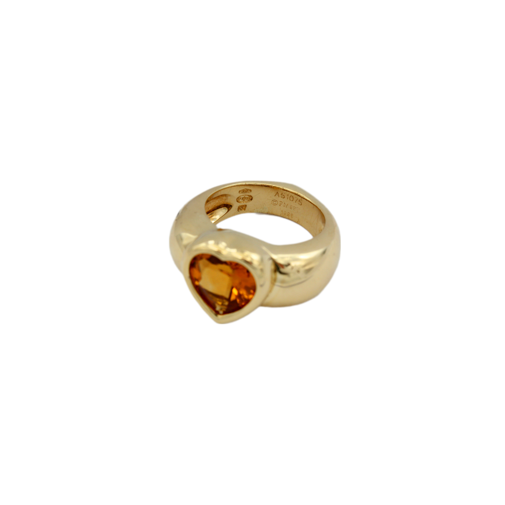 Piaget Herz Citrin Ring Gr.53 Gelbgold 750 / 18K - Bild 2