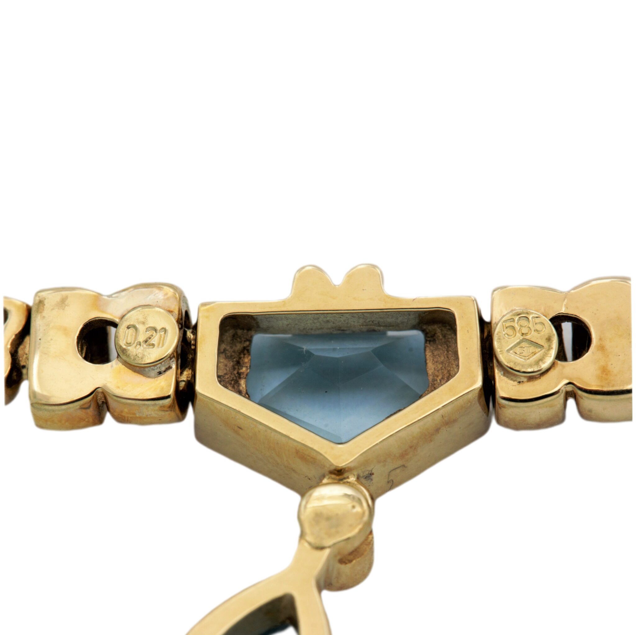 Collier Gelbgold 585 / 14K mit Diamanten und Topas - Bild 6