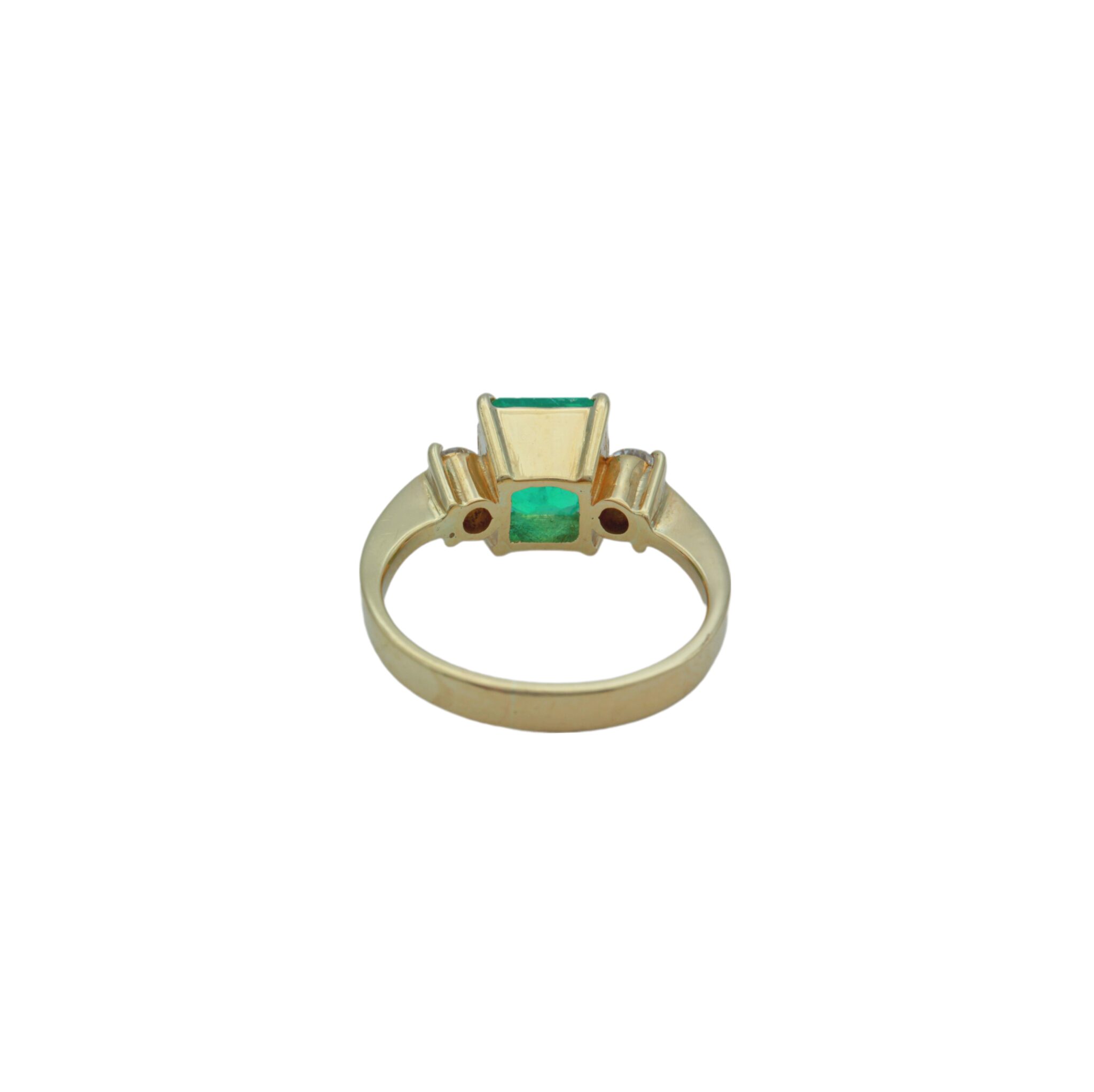 Kolumbianischer Smaragd Ring Gelbgold 750 / 18K mit Diamanten - Bild 5