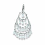 Chandelier Kristall Ohrhänger ca. 1,5 ct Diamanten Weißgold 750/ 18K - Bild 3 Vorschau