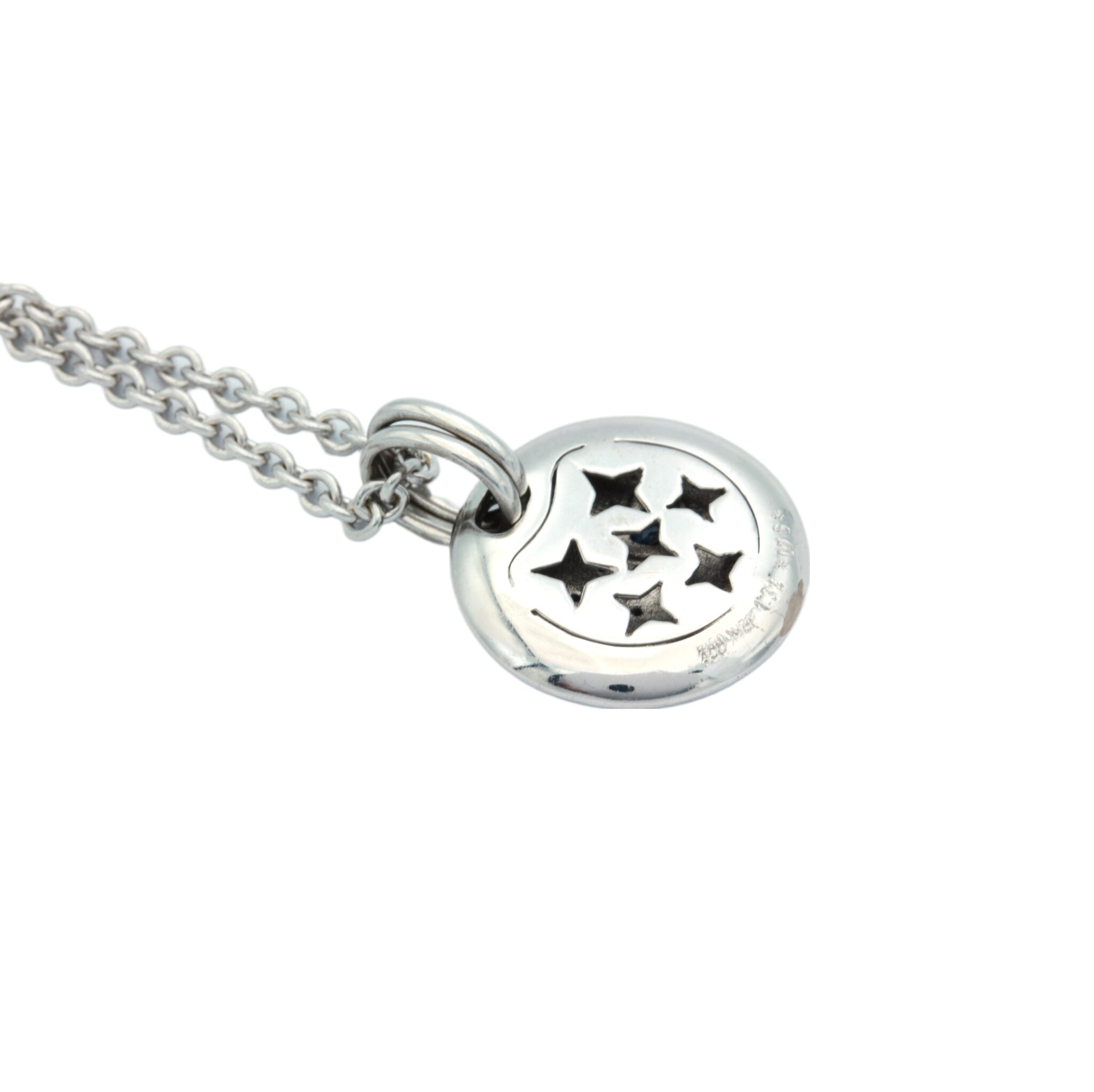 Kette mit Diamant Saphir „Love“ Anhänger Weißgold 750/18K. - Bild 2