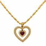 Rubin Diamant Herz Collier Gelbgold 750 / 18 Kt. ca. 1,60 ct. Vorschau