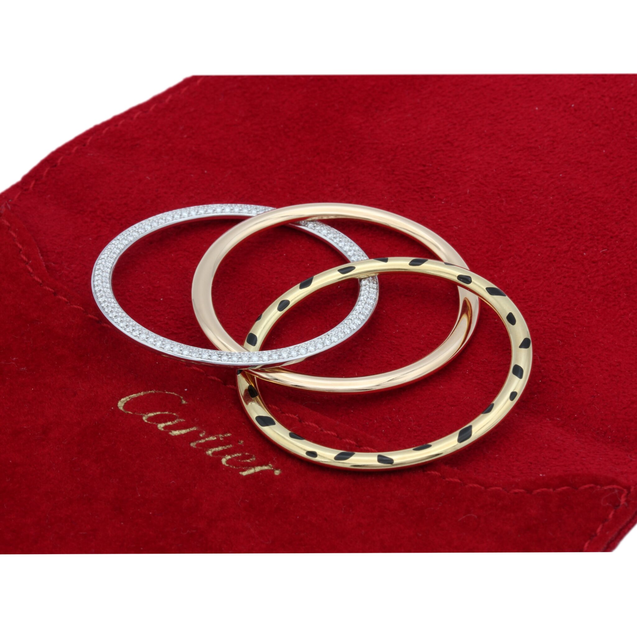 Cartier Trinity Panthère Anhänger Gold mit Cartier Schmuckbeutel