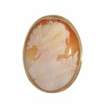 Muschel Gemme Anhänger  / Brosche mit Gelbgold 750 / 18K Vorschau