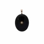 Onyx Medaillon in Gelbgold 333 / 8K mit ca. 0,2 ct Diamanten Vorschau