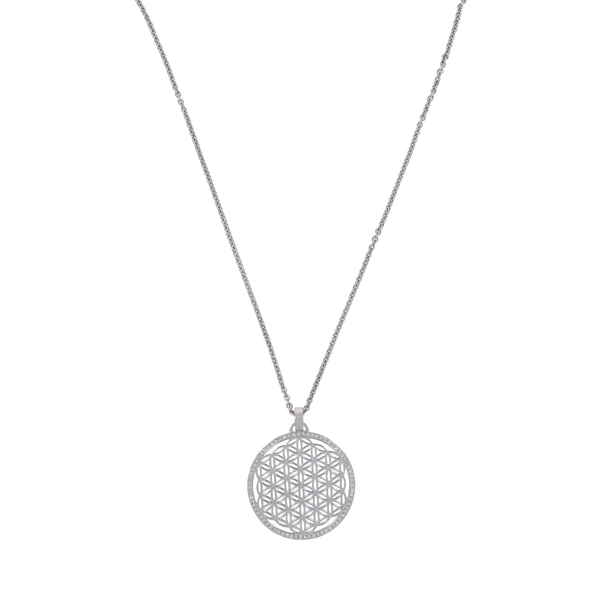 Cada Blume des Lebens Weißgold 750 / 18K mit ca. 1ct Diamanten