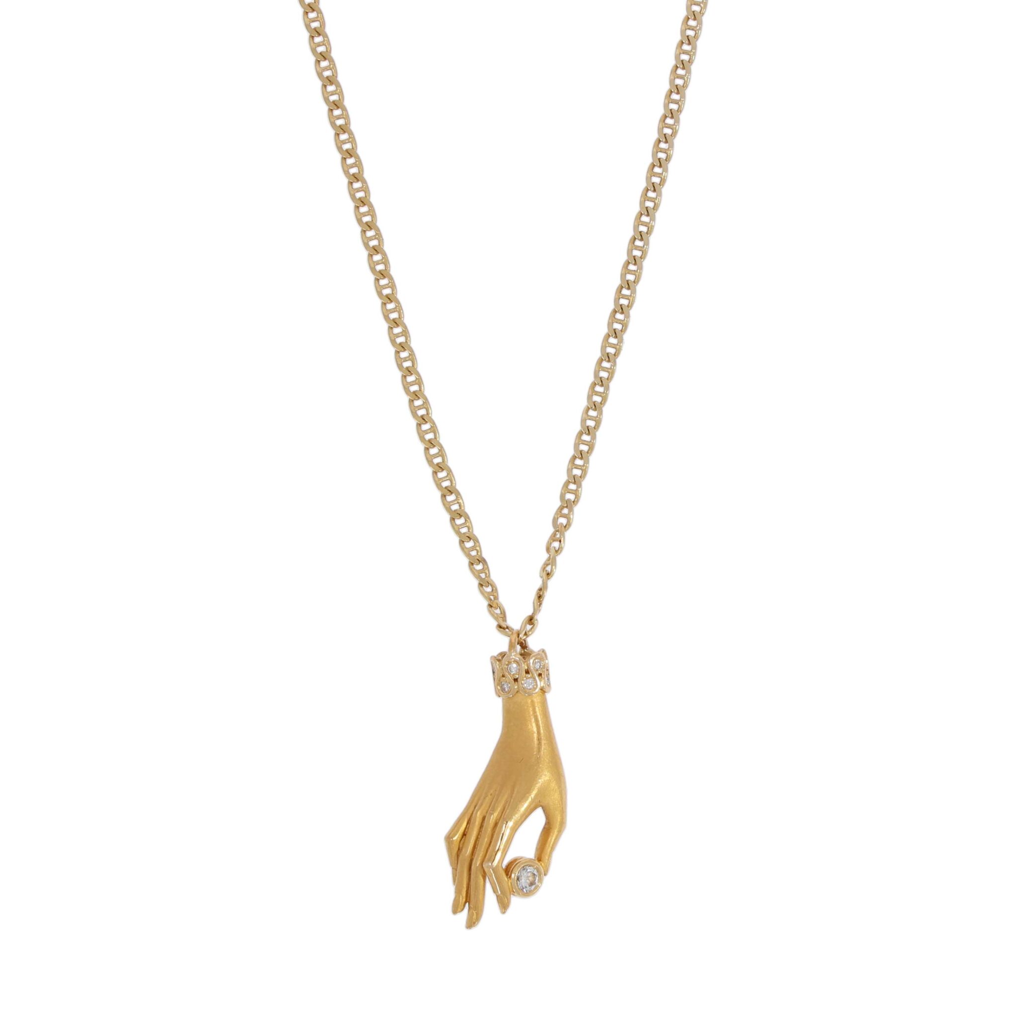 Collier von Carrera y Carrera mit Hand Anhänger Gelbgold 750 / 18K