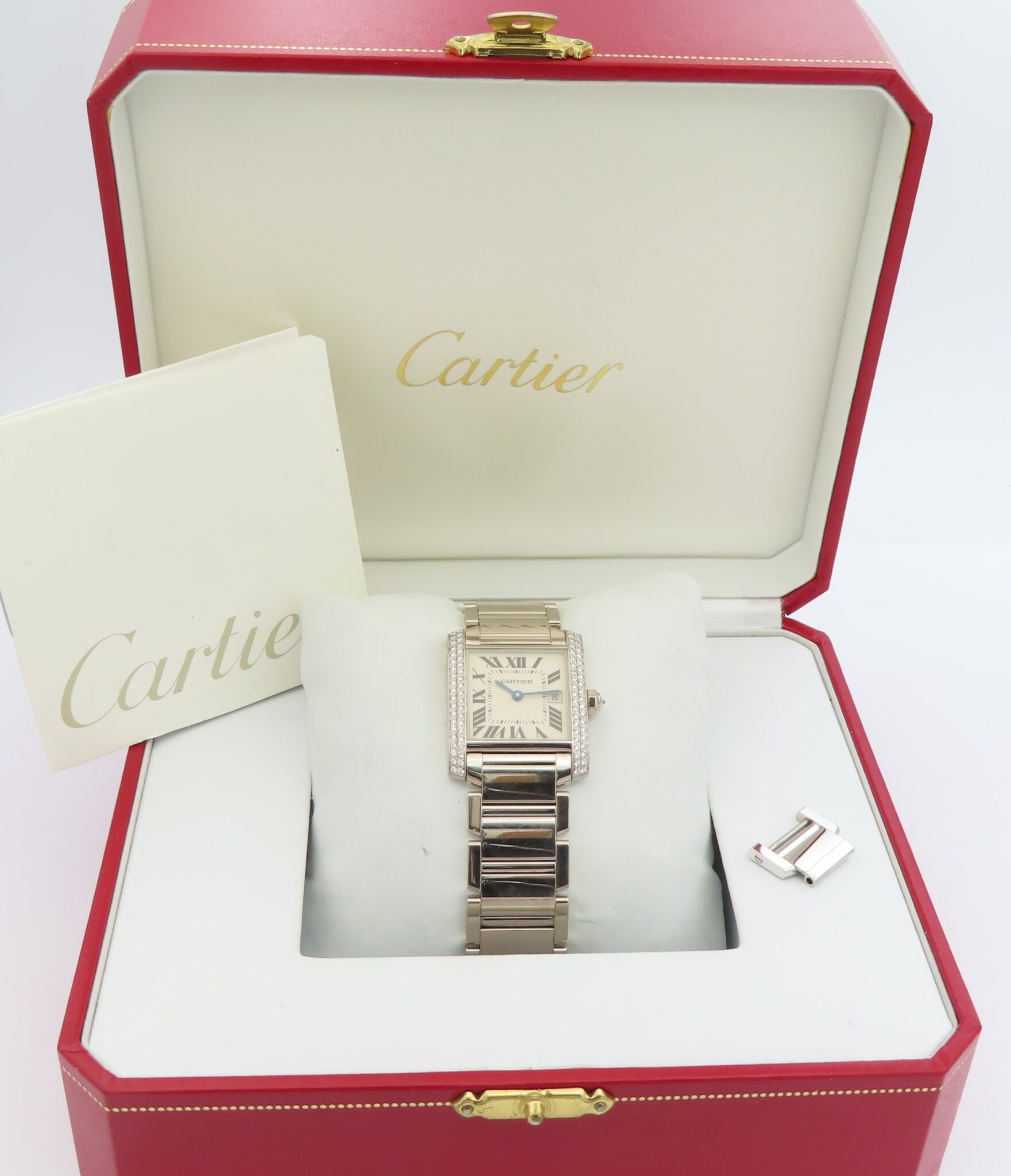 Cartier Tank Française 750 Weißgold – Diamanten – Diamonds White Gold - Bild 10