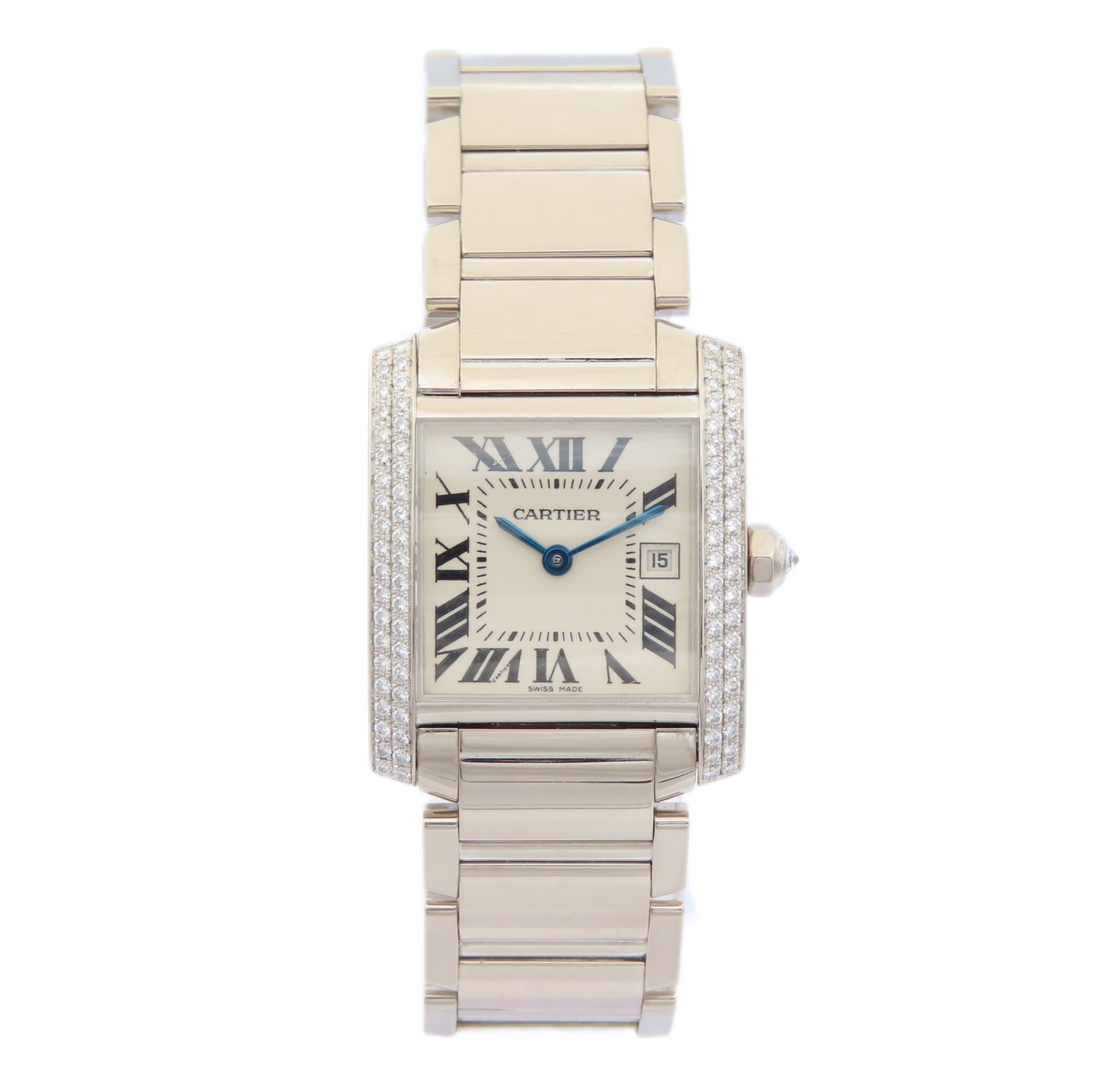 Cartier Tank Française 750 Weißgold – Diamanten – Diamonds White Gold