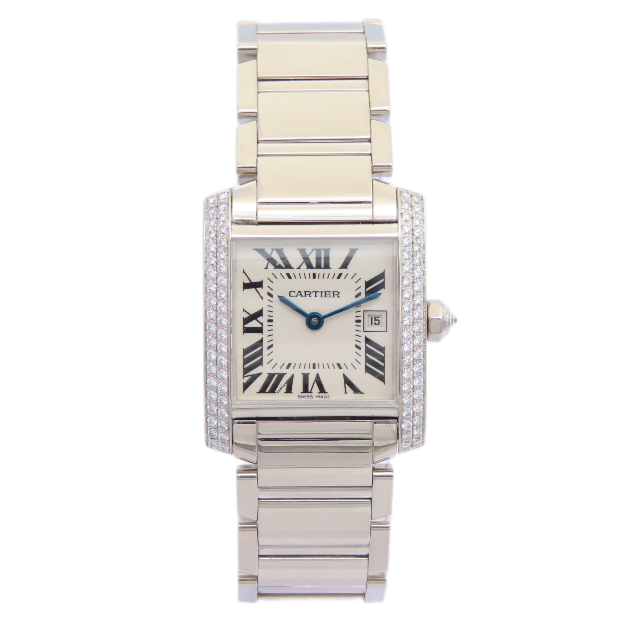 Cartier Tank Française 750 Weißgold – Diamanten – Diamonds White Gold - Bild 11