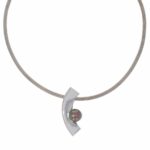 Strickkette Weißgold 750 / 18K mit Tahiti Zuchtperle und ca. 0,2ct Diamanten Vorschau