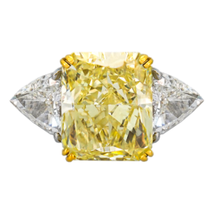 Fancy Intense Yellow Ring Gr.55 8,35ct Diamant Platin 950 Gelbgold 18K HRD/GIA