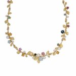 Ehinger Schwarz Collier Florales Muster Gelbgold 750 / 18K mit Farbsteinen Vorschau