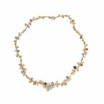 Ehinger Schwarz Collier Florales Muster Gelbgold 750 / 18K mit Farbsteinen - Bild 2 Vorschau
