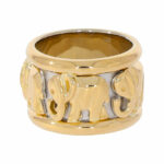 Elefanten Ring Gr.49 Weiß,- Gelbgold 750 / 18K - Bild 2 Vorschau