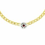 Rubin Collier Gelbgold 750 / 18K mit ca. 0,27ct Diamanten - Bild 2 Vorschau